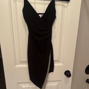 Elegant Black Dress with Silver Accents